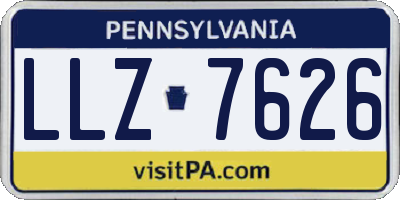 PA license plate LLZ7626