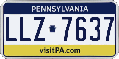 PA license plate LLZ7637