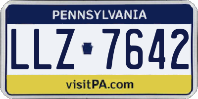 PA license plate LLZ7642