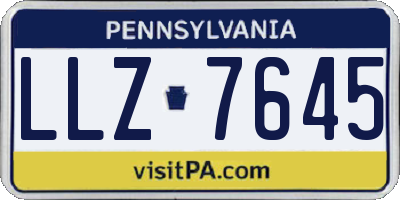 PA license plate LLZ7645