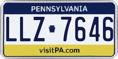 PA license plate LLZ7646