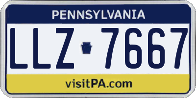 PA license plate LLZ7667