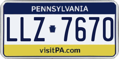 PA license plate LLZ7670