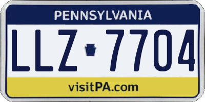 PA license plate LLZ7704