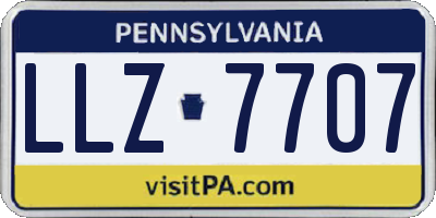 PA license plate LLZ7707