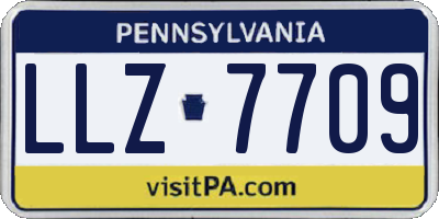 PA license plate LLZ7709