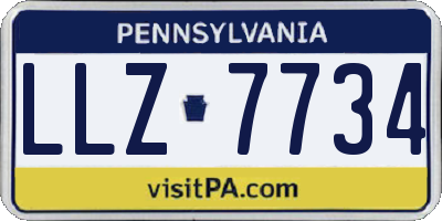 PA license plate LLZ7734