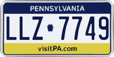 PA license plate LLZ7749