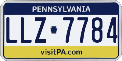 PA license plate LLZ7784