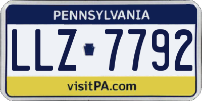 PA license plate LLZ7792