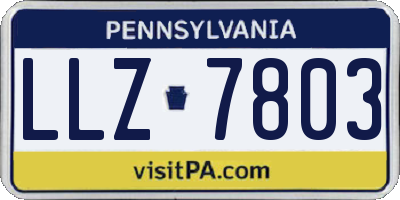 PA license plate LLZ7803