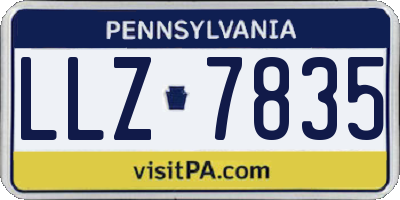 PA license plate LLZ7835
