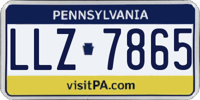 PA license plate LLZ7865