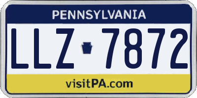PA license plate LLZ7872