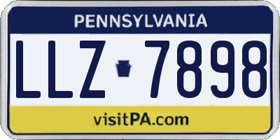 PA license plate LLZ7898