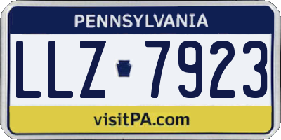 PA license plate LLZ7923