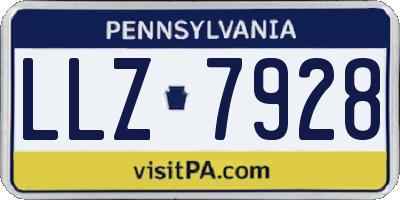PA license plate LLZ7928