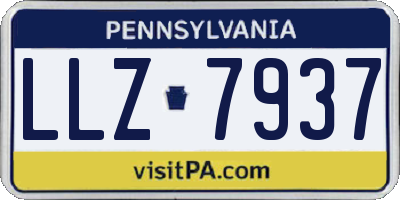 PA license plate LLZ7937