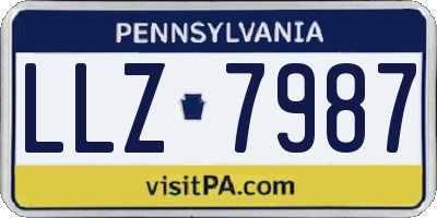 PA license plate LLZ7987