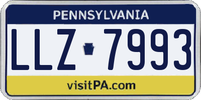PA license plate LLZ7993