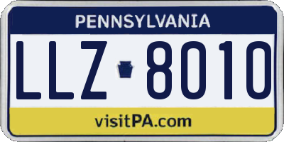 PA license plate LLZ8010