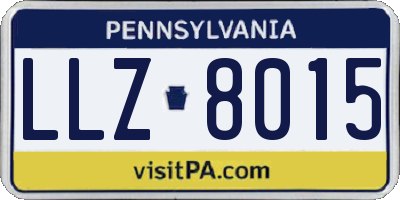 PA license plate LLZ8015