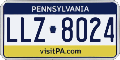 PA license plate LLZ8024