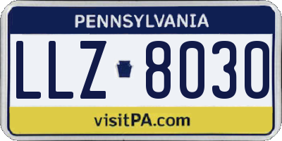 PA license plate LLZ8030