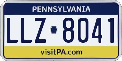 PA license plate LLZ8041