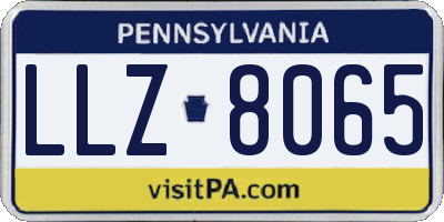 PA license plate LLZ8065