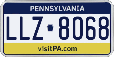 PA license plate LLZ8068