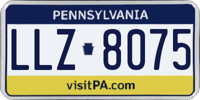 PA license plate LLZ8075