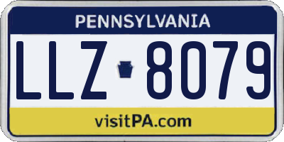 PA license plate LLZ8079