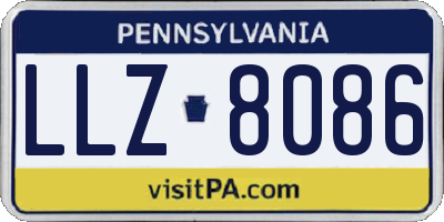 PA license plate LLZ8086