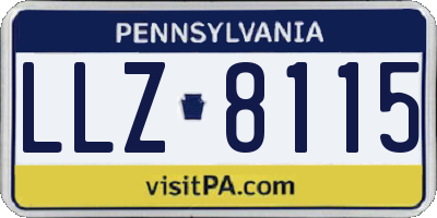 PA license plate LLZ8115