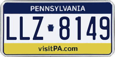 PA license plate LLZ8149