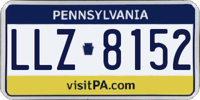 PA license plate LLZ8152