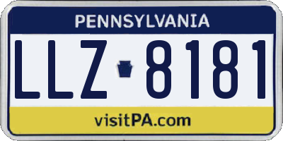 PA license plate LLZ8181