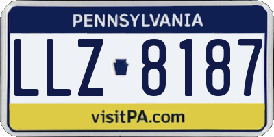 PA license plate LLZ8187
