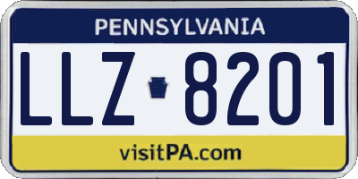 PA license plate LLZ8201