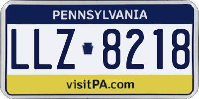 PA license plate LLZ8218