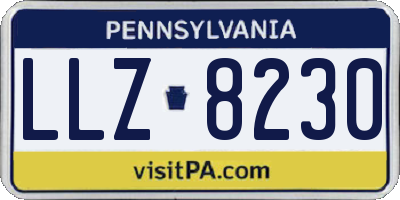 PA license plate LLZ8230