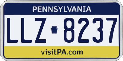 PA license plate LLZ8237