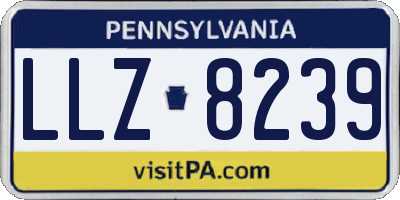 PA license plate LLZ8239
