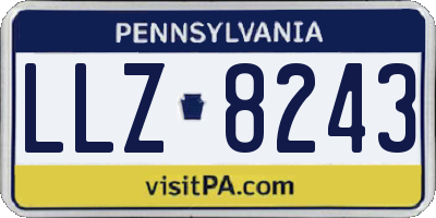 PA license plate LLZ8243