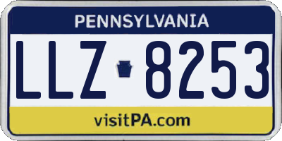 PA license plate LLZ8253