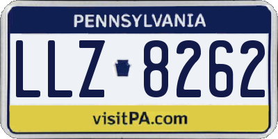 PA license plate LLZ8262