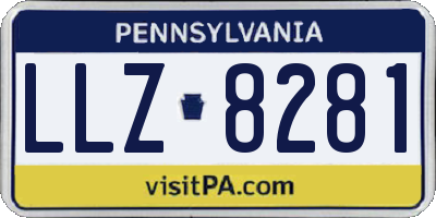 PA license plate LLZ8281