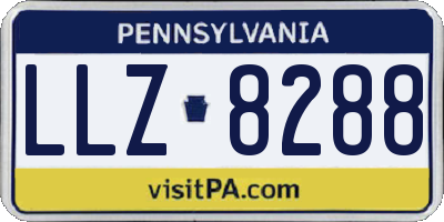 PA license plate LLZ8288