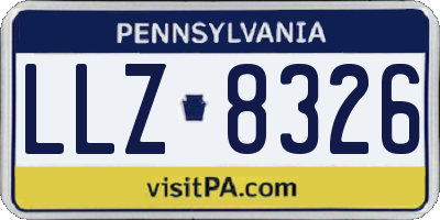PA license plate LLZ8326